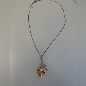 Vintage Peacock Pendant Gold Tone Necklace